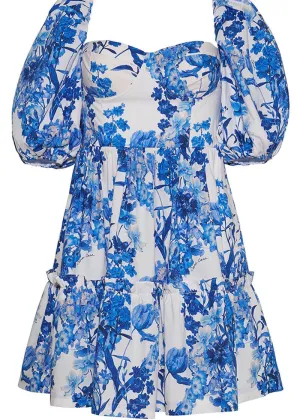 Jessica Dress (Blue Floral Boho)