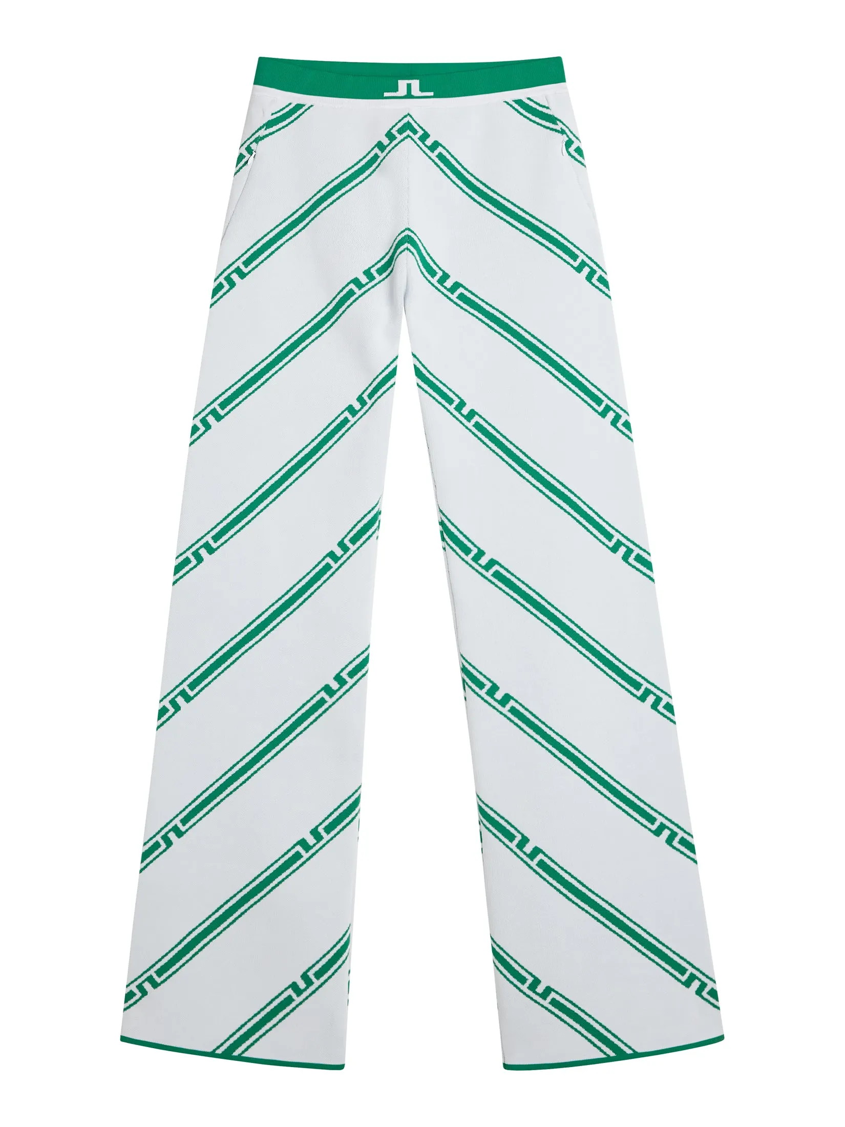J.Lindeberg Womens Emmie Knitted Pant - GREEN BIAS STRIPE