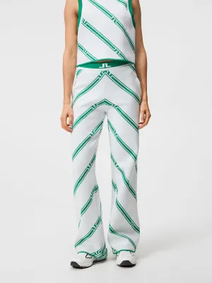 J.Lindeberg Womens Emmie Knitted Pant - GREEN BIAS STRIPE