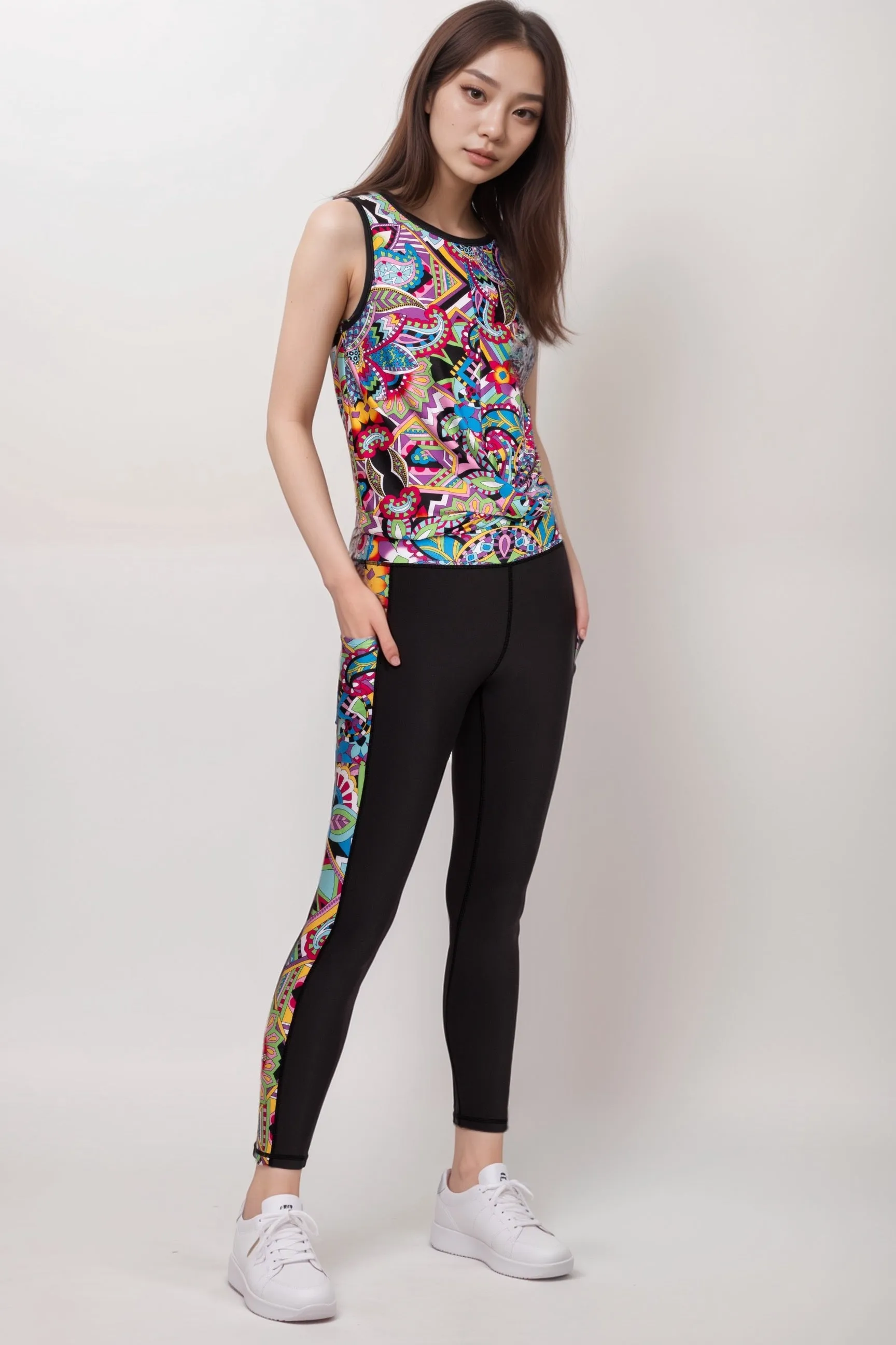 Johnny Was Bee Active Leggings With Pockets A8024-3