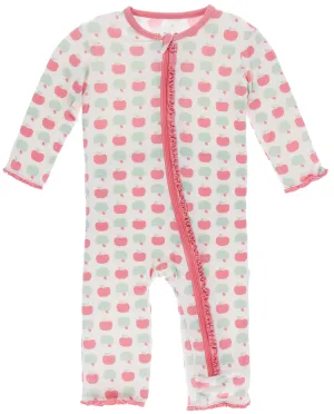 KicKee Pants Natural Apples Muffin Ruffle Coverall with Zipper