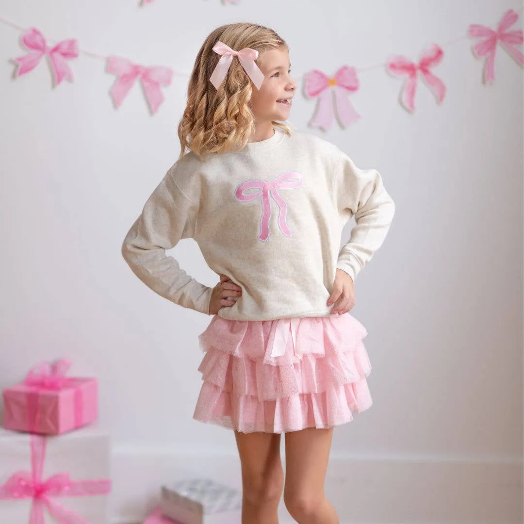 Kids Coquette Bow Patch Sweatshirt