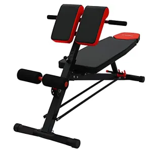 Kobo EB-1013 Steel Multi Function Imported 10 Exercises Adjustable Dumbbell Bench with Preacher Curl for Home Gym (Black/Red)