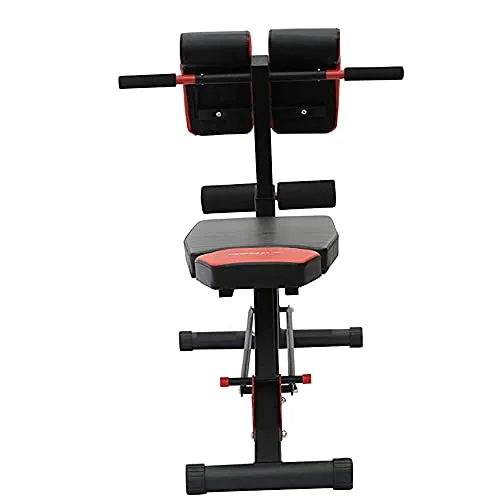Kobo EB-1013 Steel Multi Function Imported 10 Exercises Adjustable Dumbbell Bench with Preacher Curl for Home Gym (Black/Red)