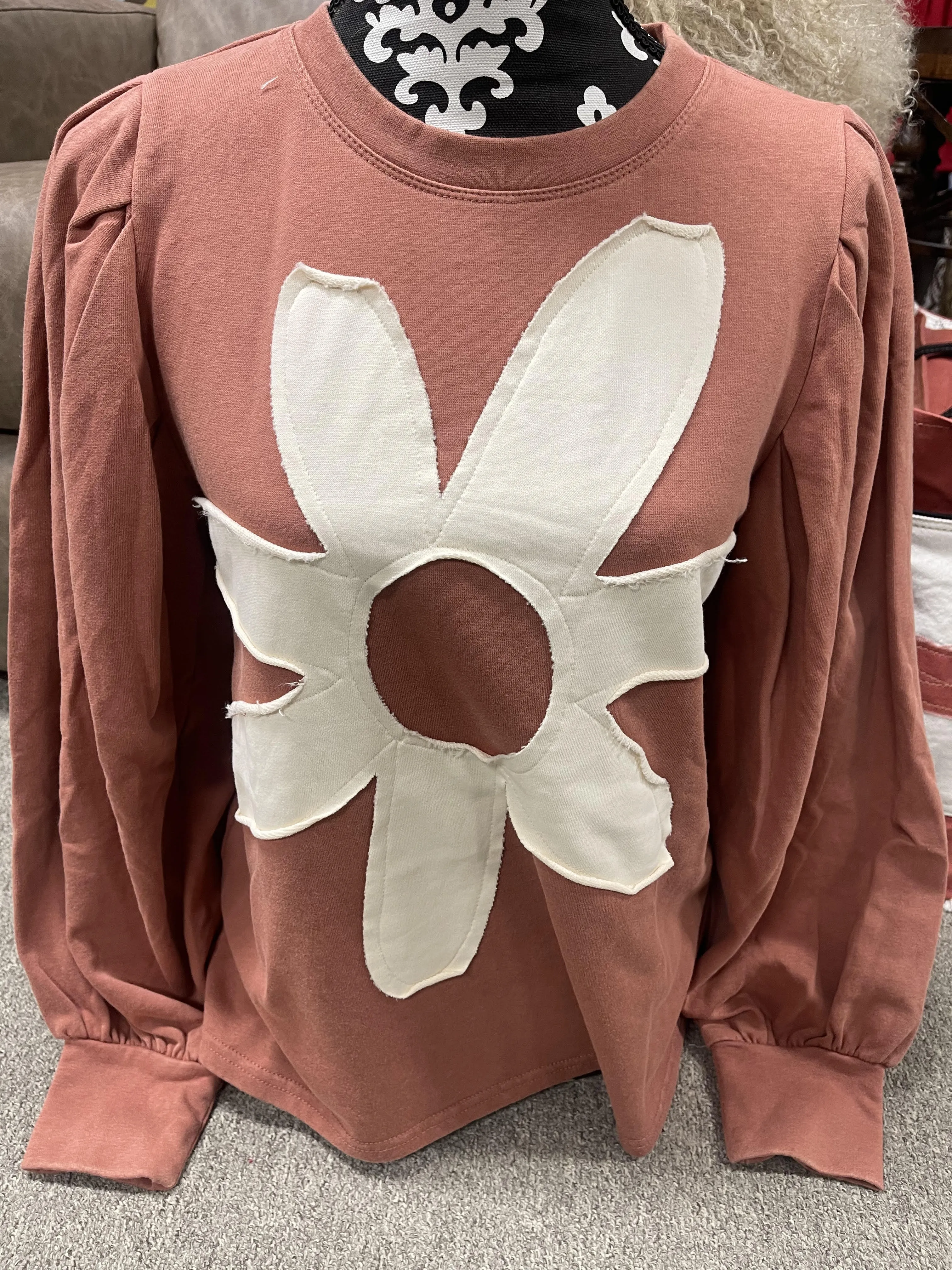 Lambert Flower Patch Sweatshirt - Rust
