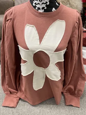 Lambert Flower Patch Sweatshirt - Rust