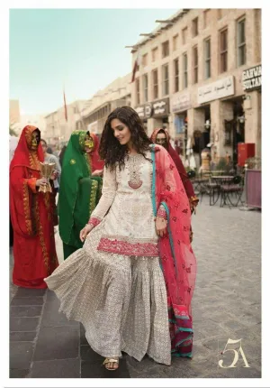 Latest Sharara Design Lawn Dress with Short Kameez - L 1163