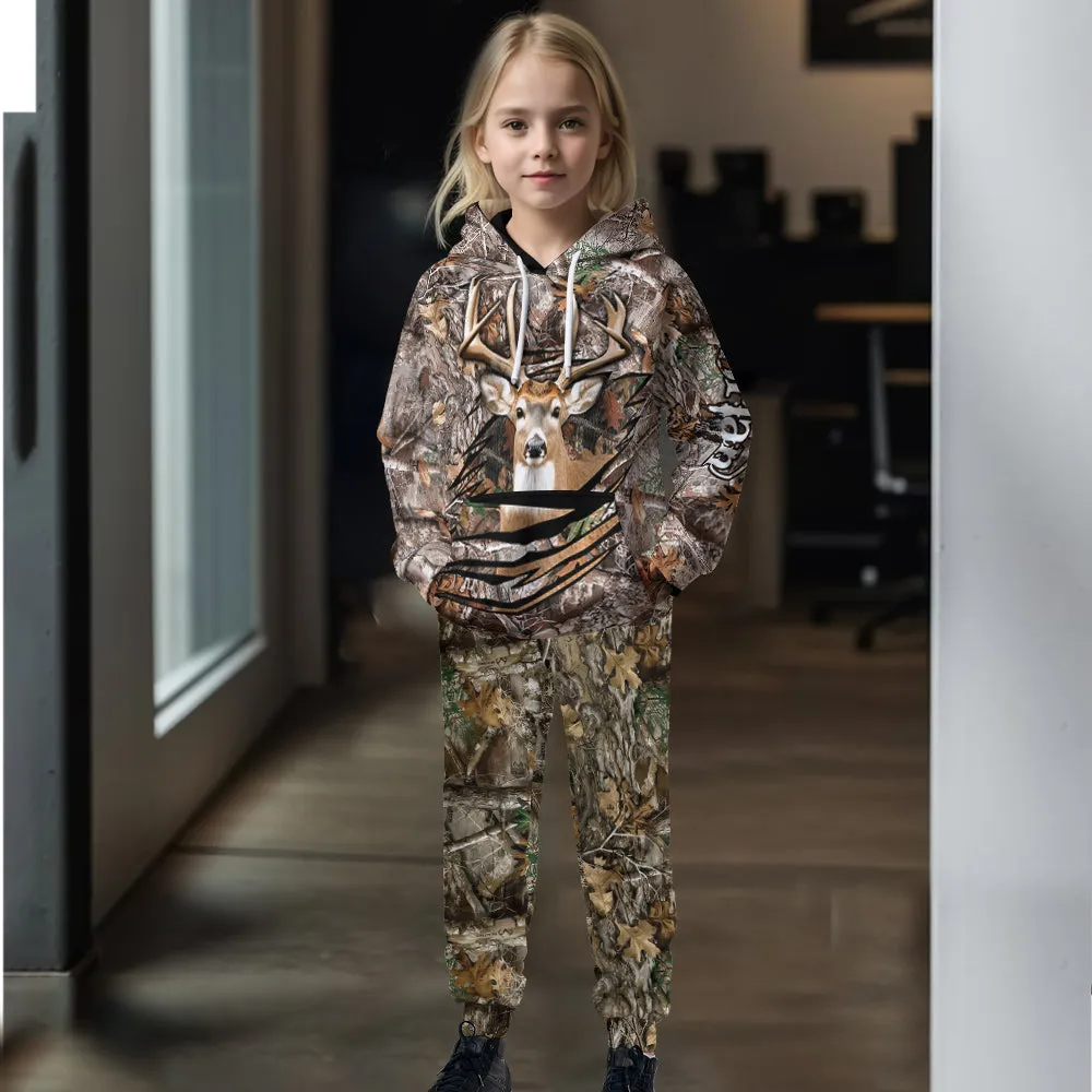 Love Hunting - Personalized Hunting Kid Hoodie & Kid Jogger Sweatpants