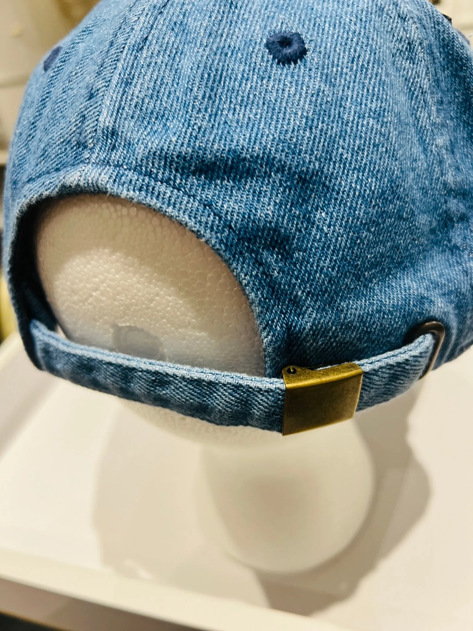 {LV2} Designer Inspired Dad Hat - Medium Blue Denim