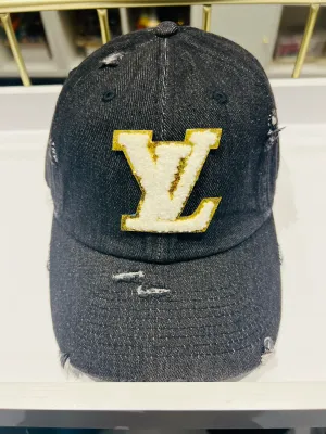 {LV6} Designer Inspired Dad Hat - Black Denim