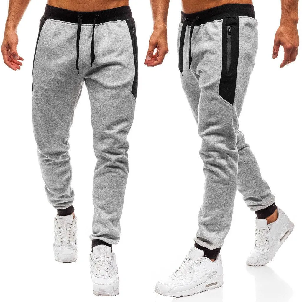 Men's casual twill cotton men's trousers Cotton tights Gray trousers,