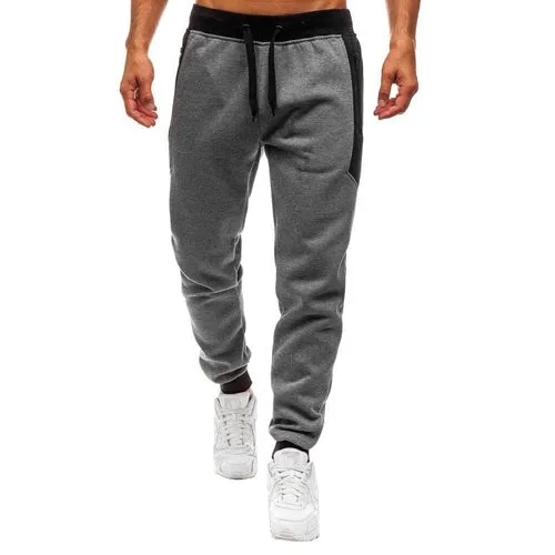 Men's casual twill cotton men's trousers Cotton tights Gray trousers,