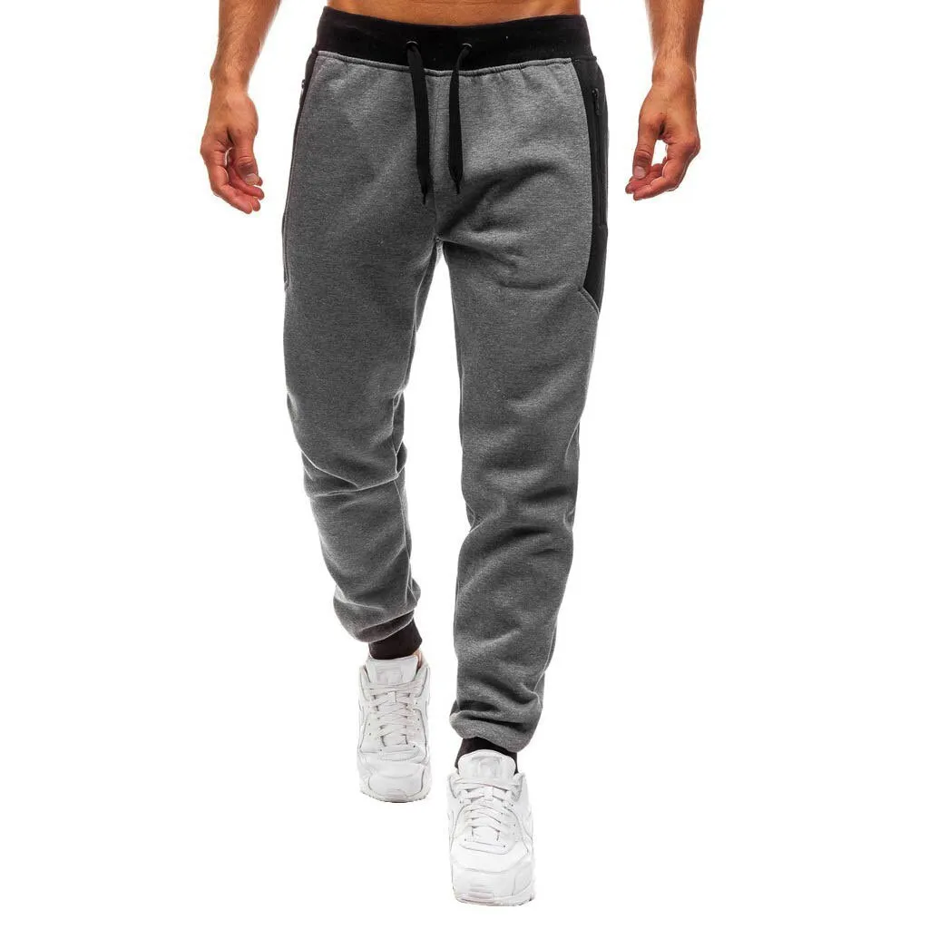 Men's casual twill cotton men's trousers Cotton tights Gray trousers,