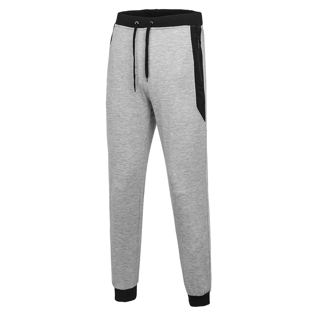 Men's casual twill cotton men's trousers Cotton tights Gray trousers,