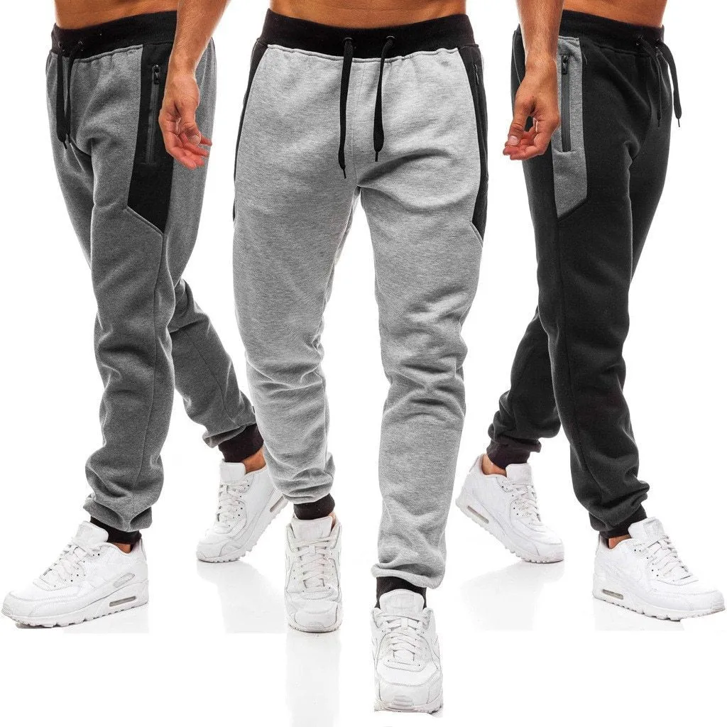 Men's casual twill cotton men's trousers Cotton tights Gray trousers,