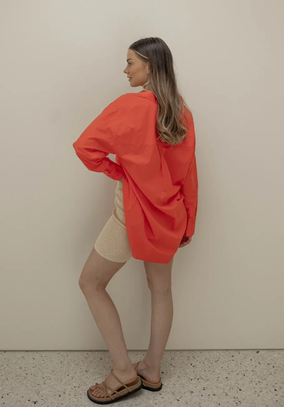 Miann & Co Womens - Bowie Long Sleeve Shirt - Tomato