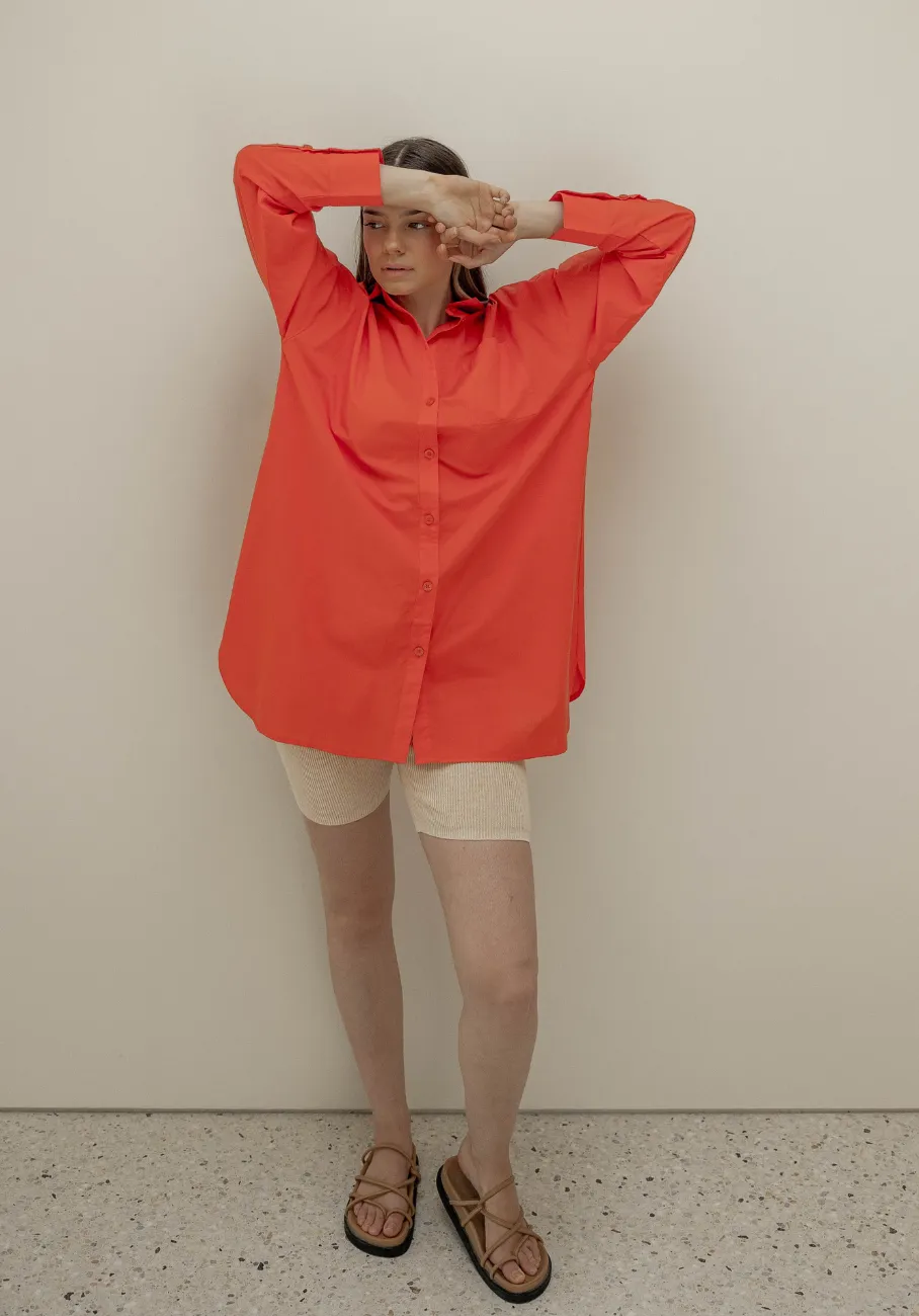Miann & Co Womens - Bowie Long Sleeve Shirt - Tomato
