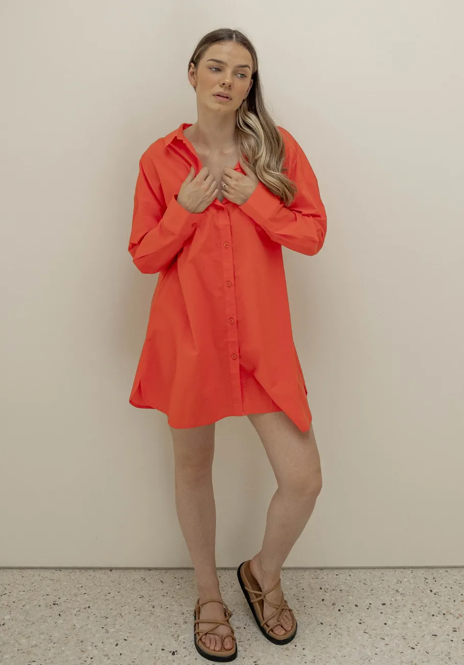 Miann & Co Womens - Bowie Long Sleeve Shirt - Tomato