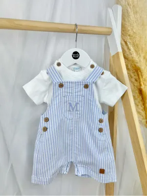 Mintini Baby Boy Blue Stripe Dungaree Set