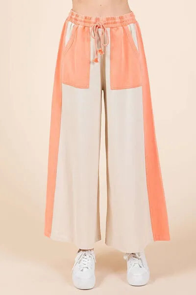Mittoshop Color Block Wide Leg  Pants