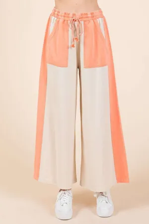 Mittoshop Color Block Wide Leg  Pants