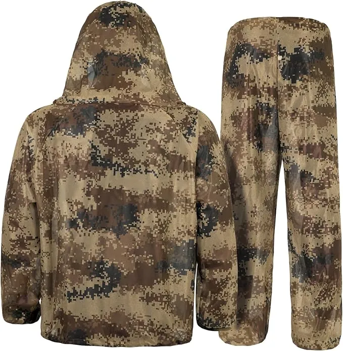 Mosquito Net Suit Camo Hunting Mesh Suit Bug Net Clothing with Hood Outdoor Protection No-See-Ums Garden Camping
