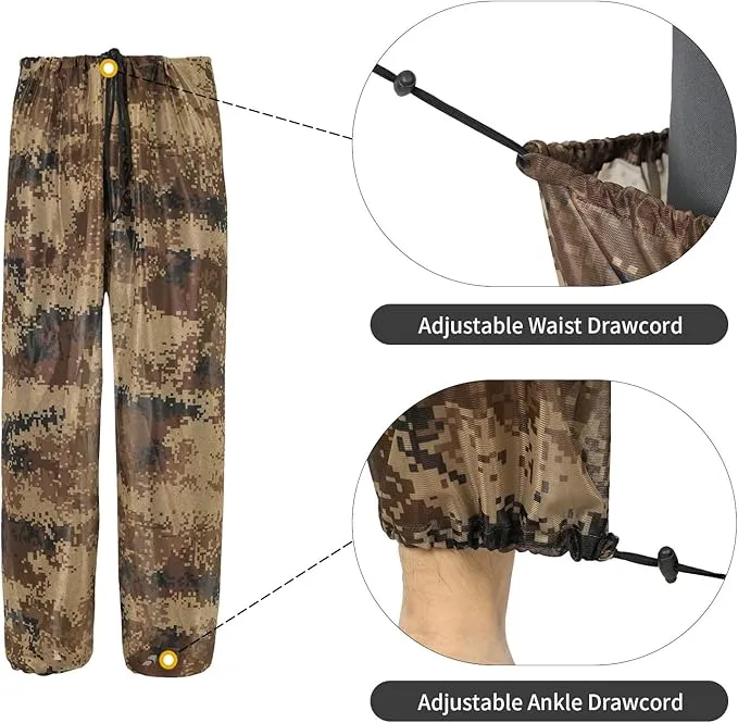 Mosquito Net Suit Camo Hunting Mesh Suit Bug Net Clothing with Hood Outdoor Protection No-See-Ums Garden Camping