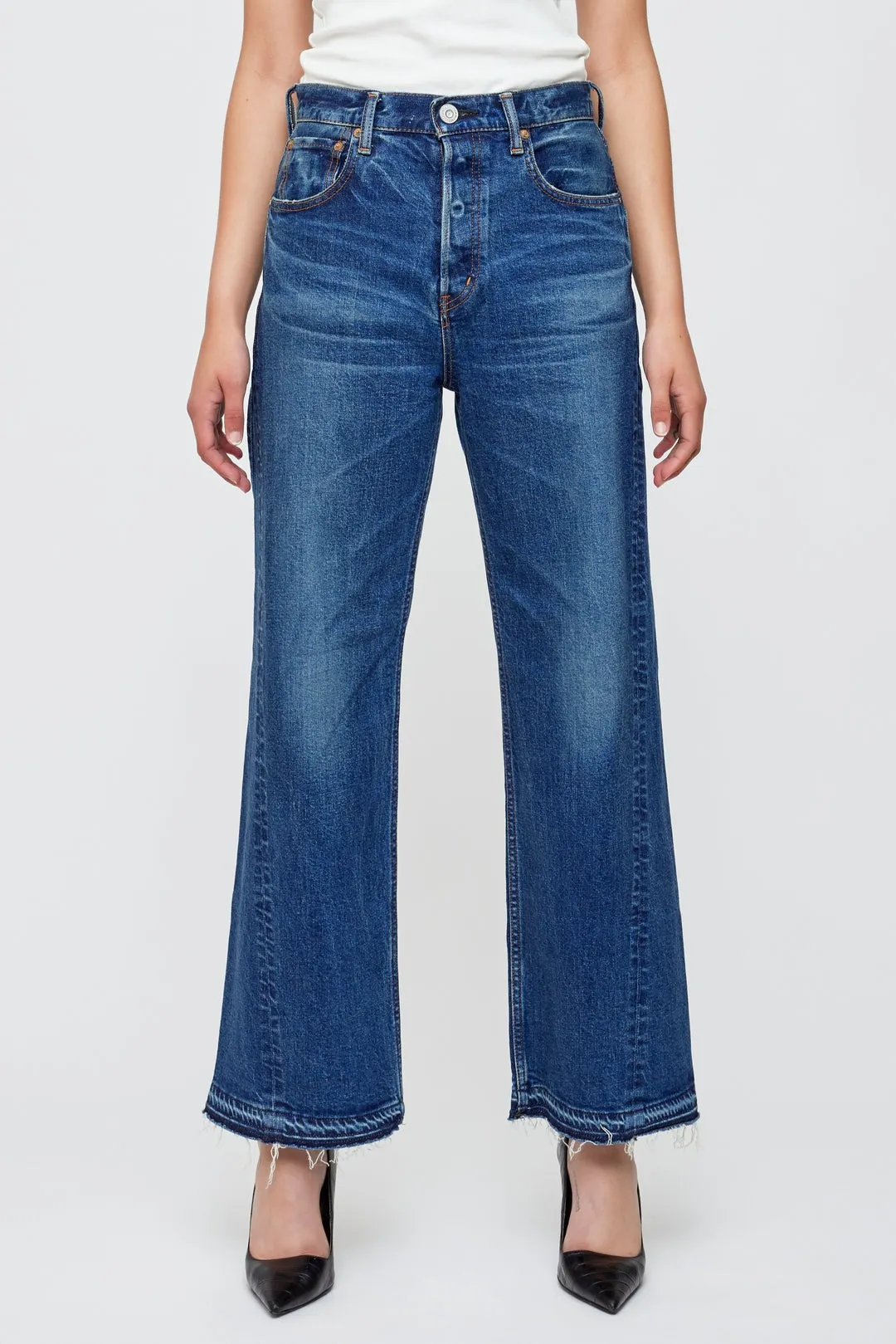 Moussy Vintage Espanola Wide Pants in Blue