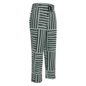 Nappy Gang Green and Black Striped Wide-leg joggers