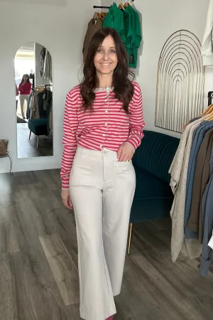 Natasha Ponte Crop Wide Leg Pant