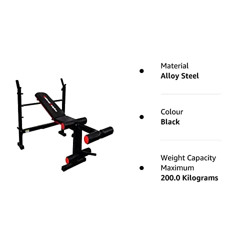 National Bodyline Adjustable Weight Bench Full Body Workout, Foldable Inclined Decline Flat Strength Training Fitness with Leg Curl & Extension (Silver) - Max Weight Capacity on Crutches: 400 LB