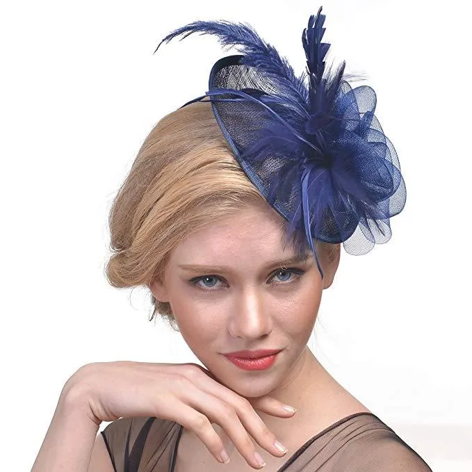 Navy Fascinator Wedding Hats Church hats