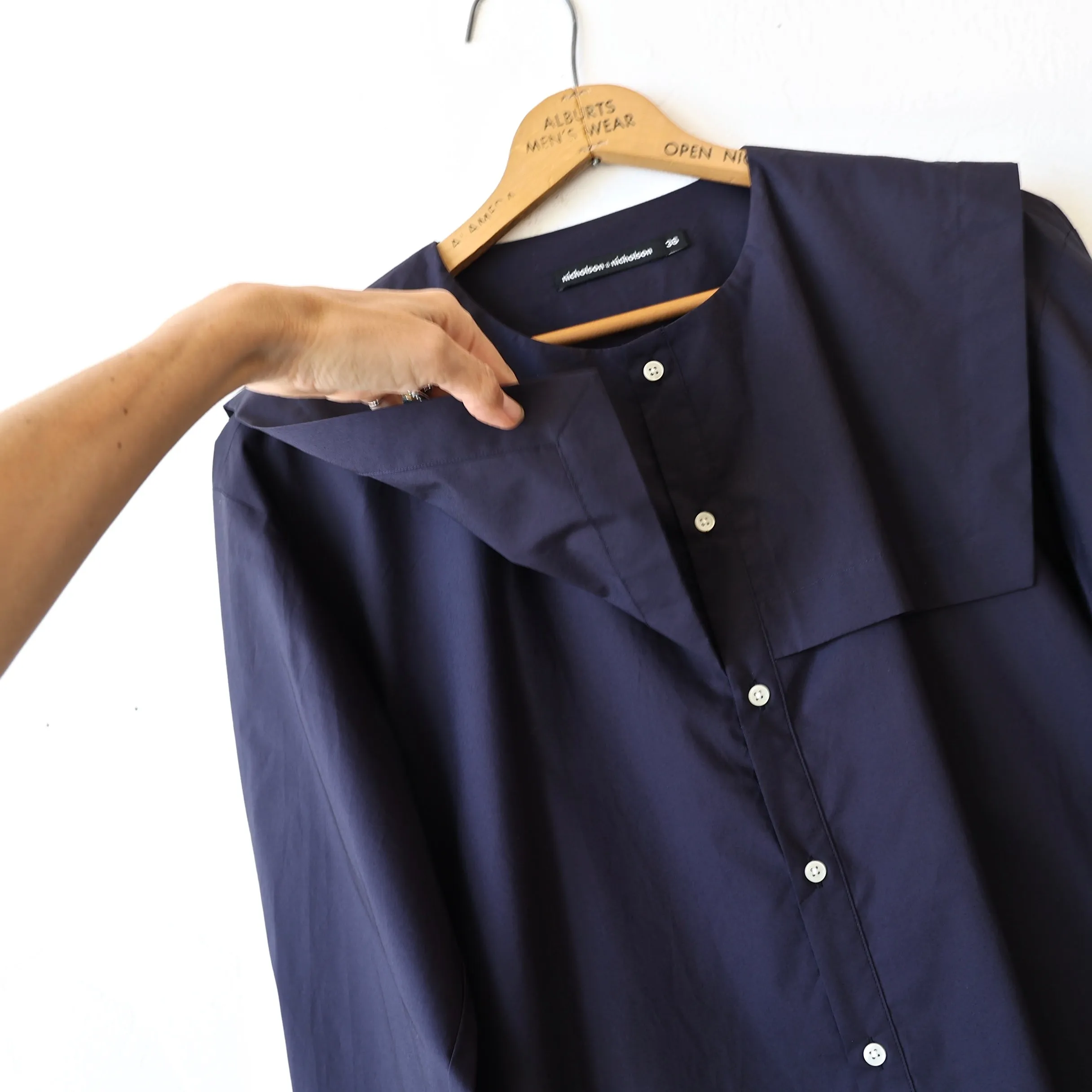 Nicholson & Nicholson Sailor Collar Shirt - Navy