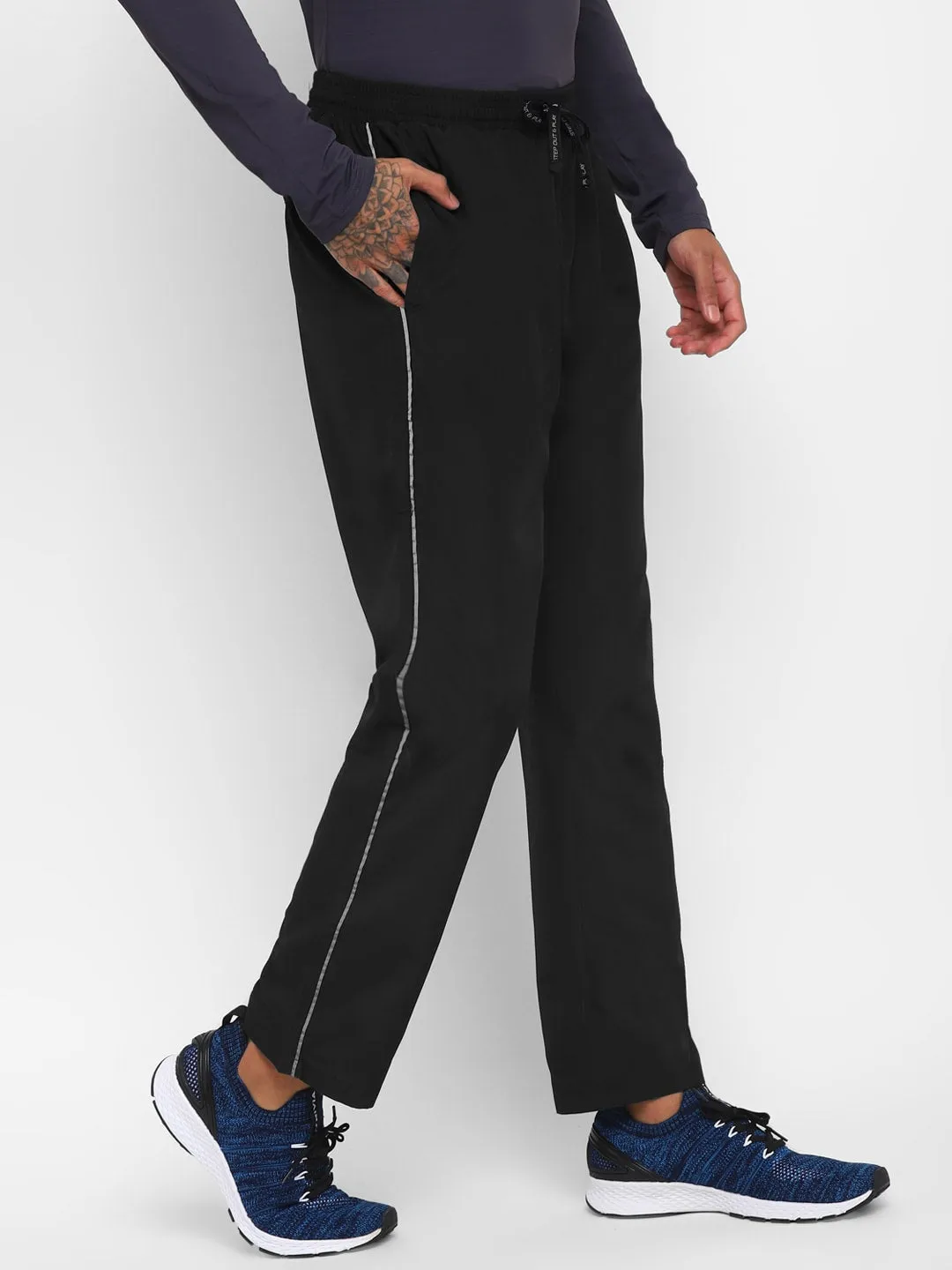 NIVIA Men Striped Pants/Running & Sports TrackpantsFor Men-Black(S)