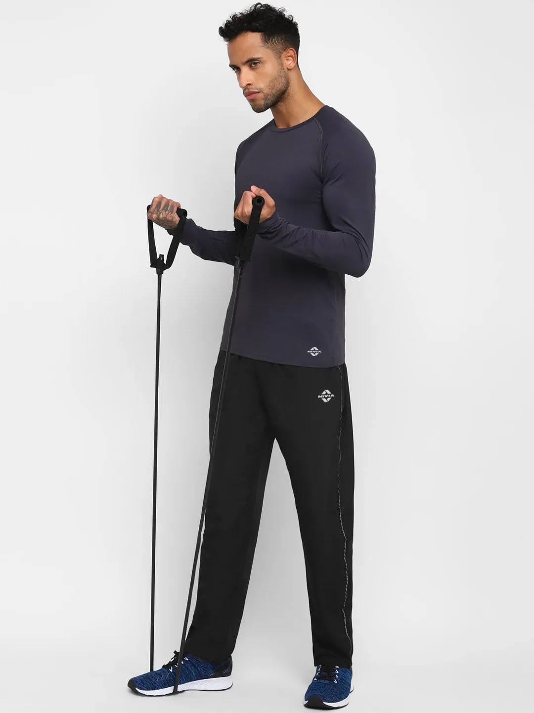 NIVIA Men Striped Pants/Running & Sports TrackpantsFor Men-Black(S)