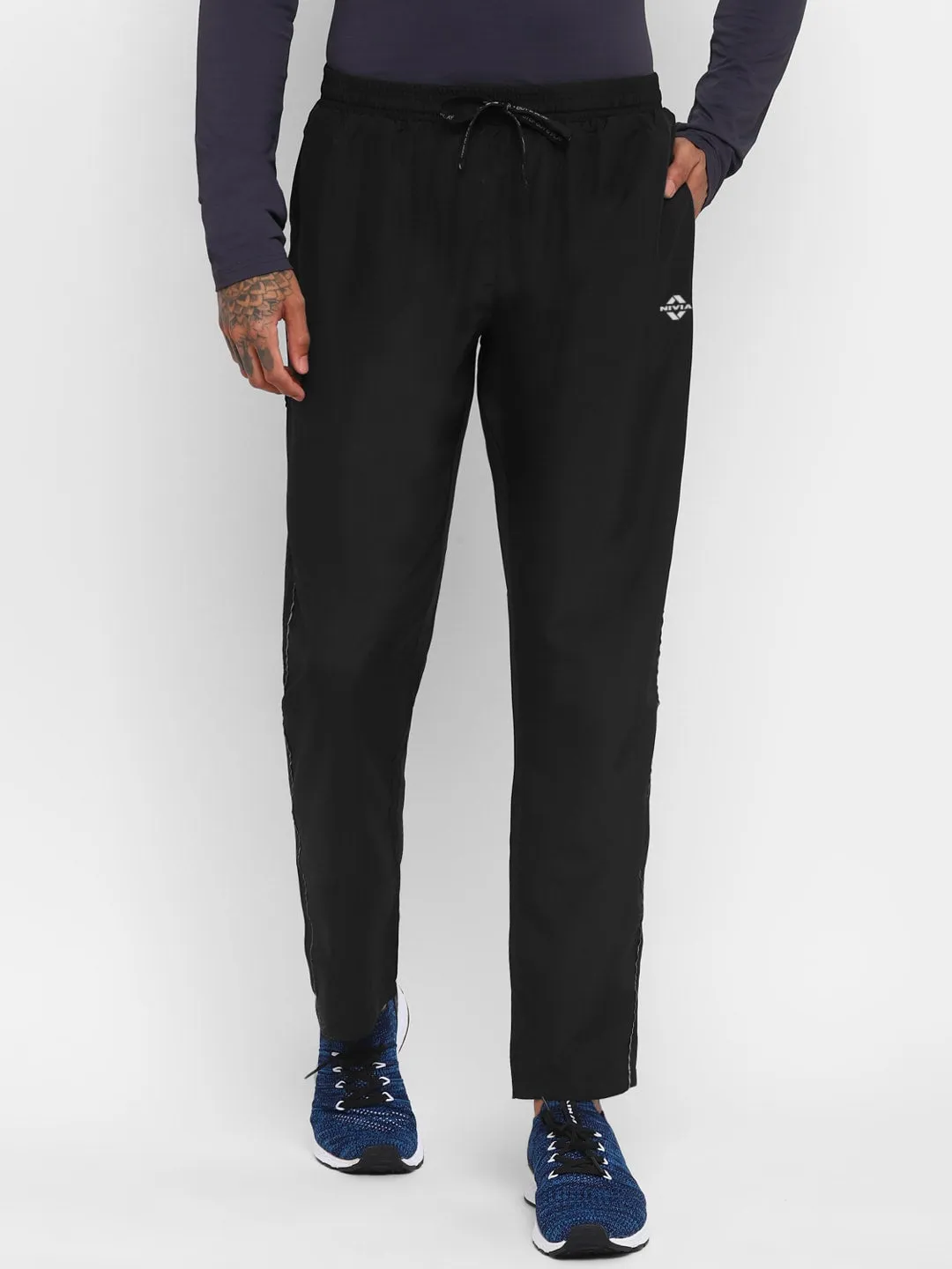 NIVIA Men Striped Pants/Running & Sports TrackpantsFor Men-Black(S)