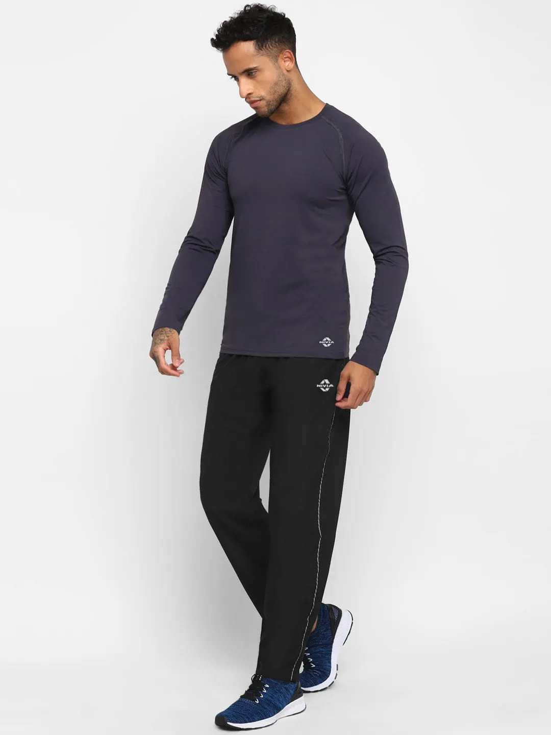 NIVIA Men Striped Pants/Running & Sports TrackpantsFor Men-Black(S)