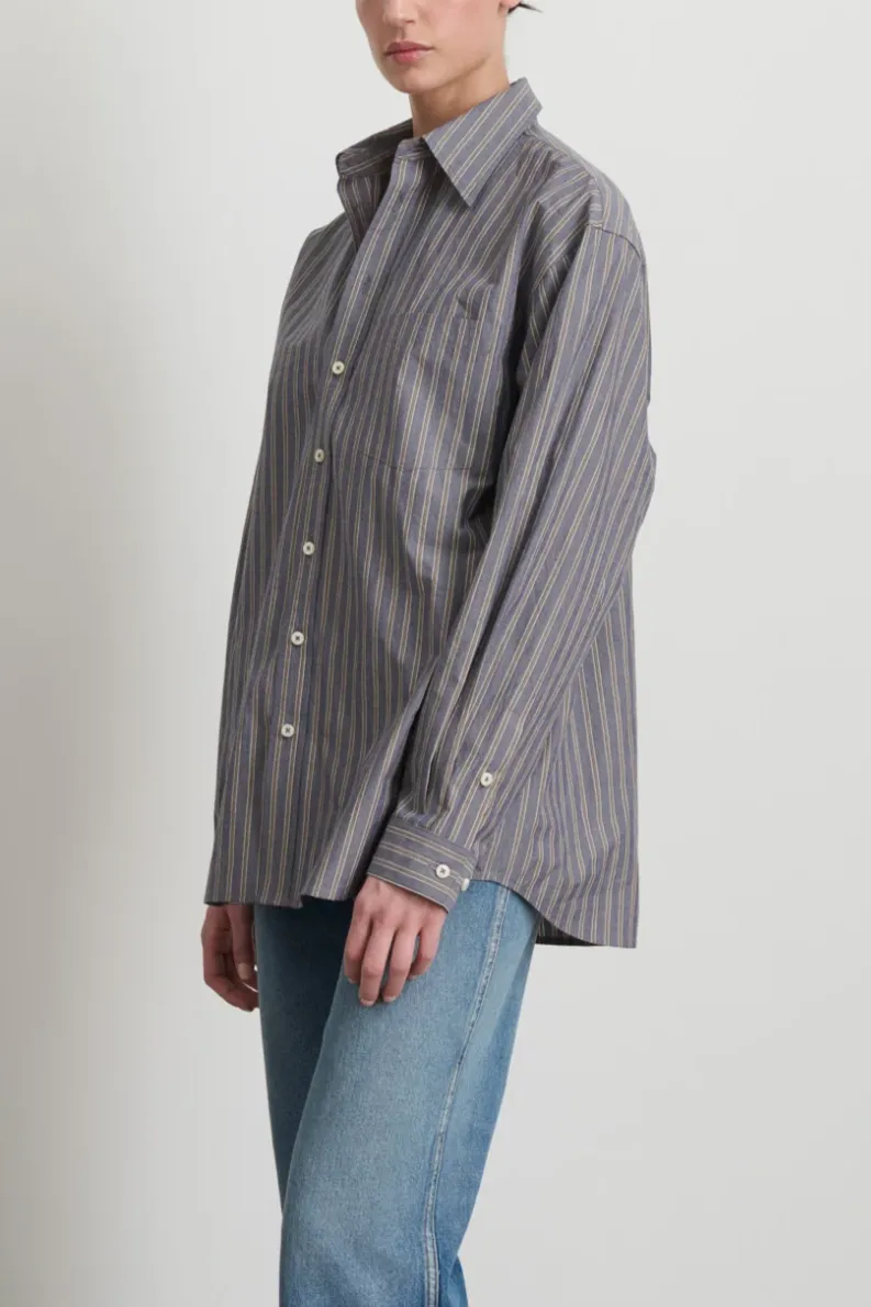 Nolan Shirt, Grey Blue Stripe