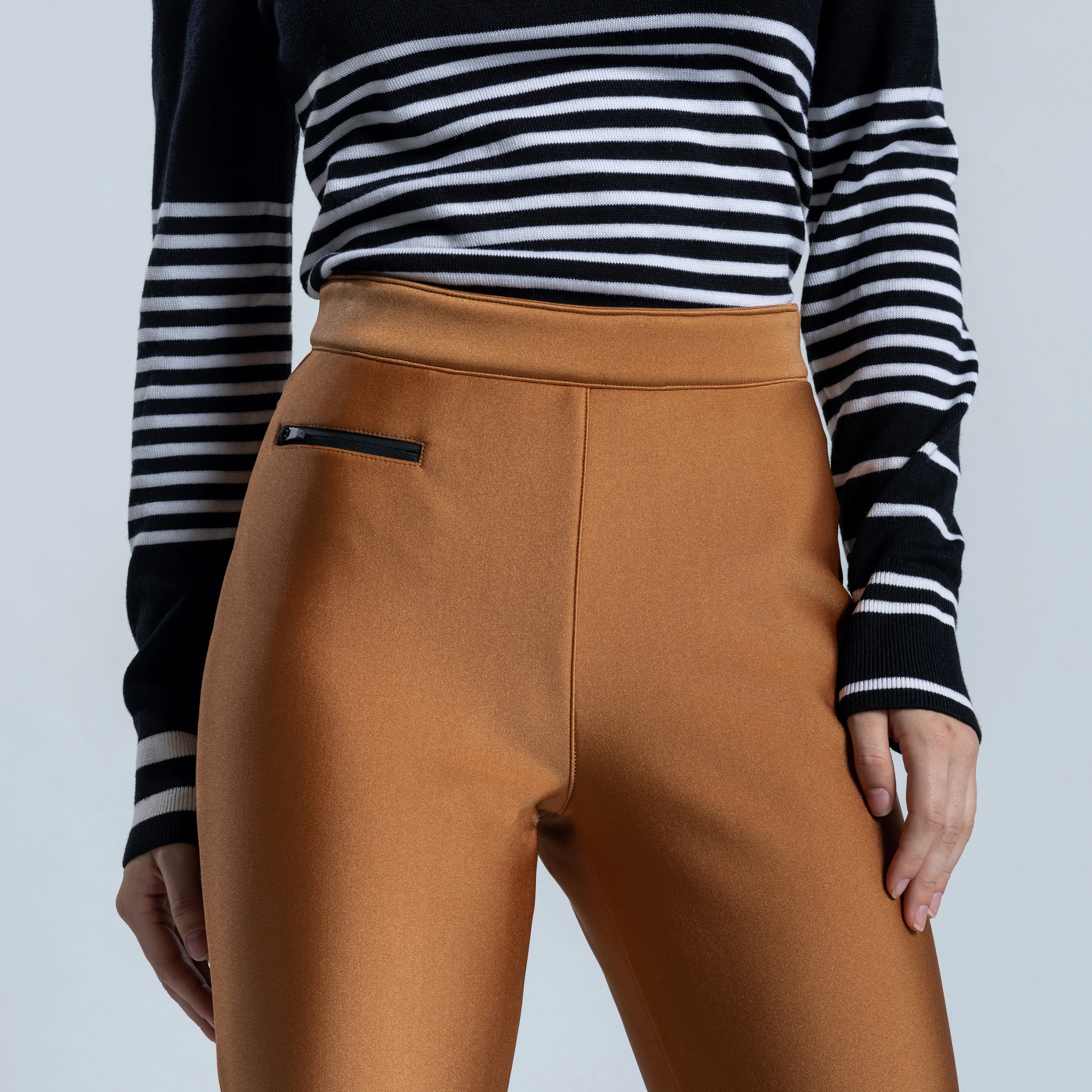 Olivia Slim Leg Metallic Racer Pant