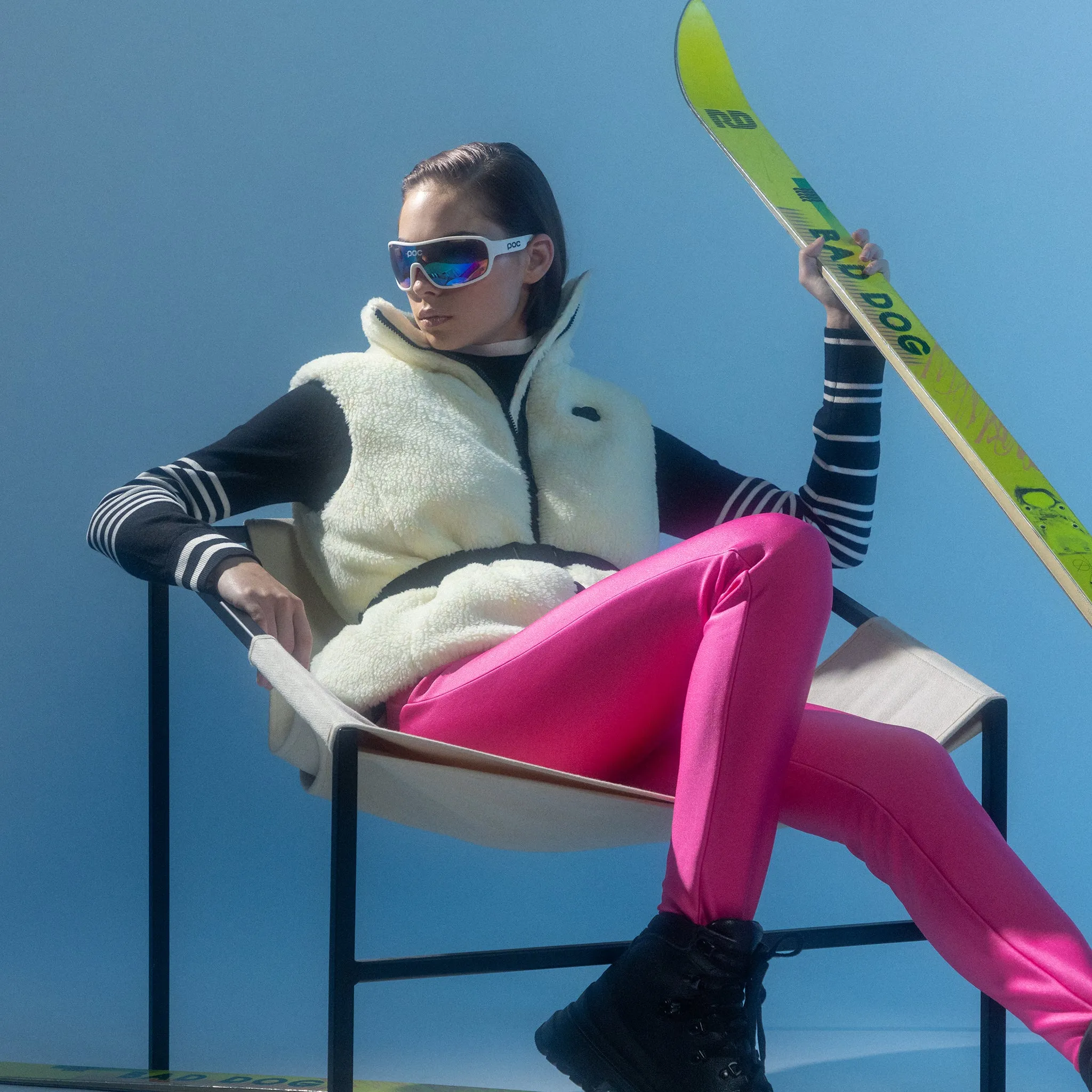 Olivia Slim Leg Metallic Racer Pant