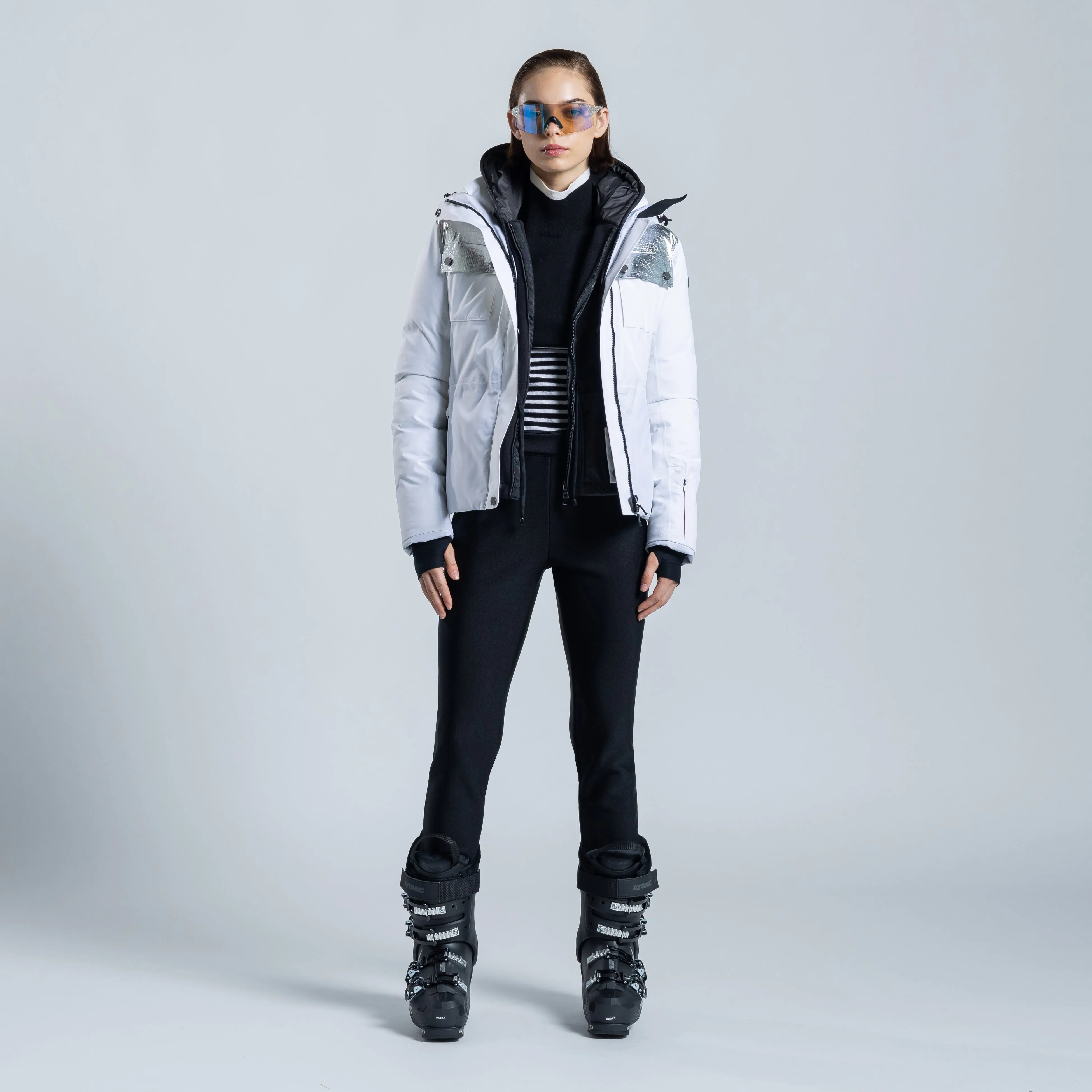 Olivia Slim Leg Metallic Racer Pant