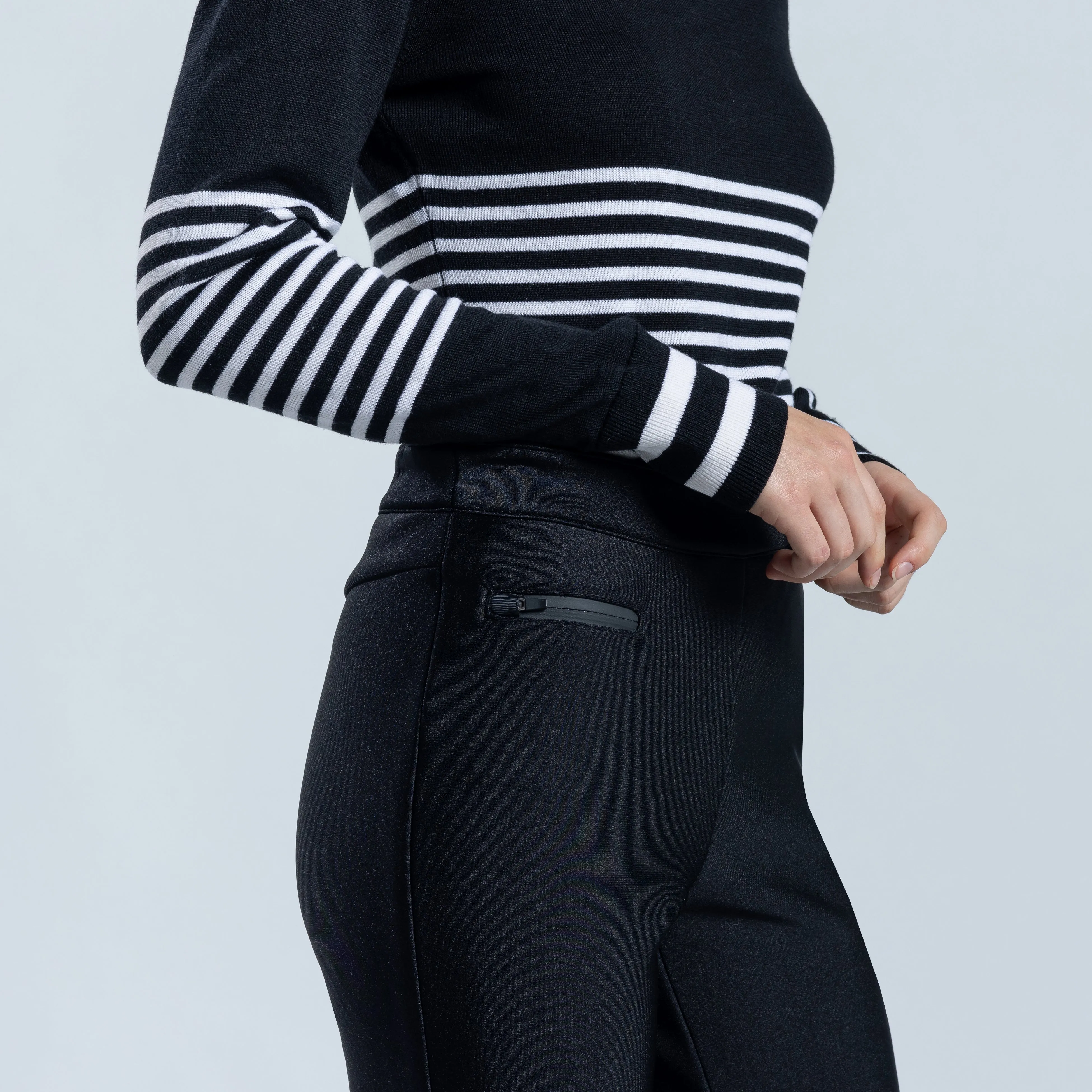 Olivia Slim Leg Metallic Racer Pant