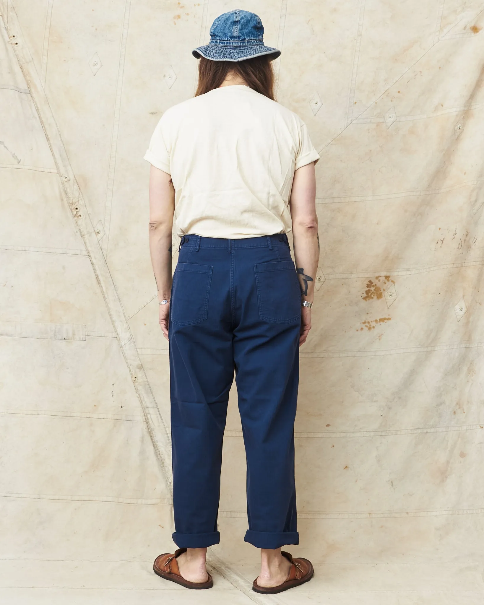 OrSlow 5103 Herringbone Summer Fatigue Trousers Navy