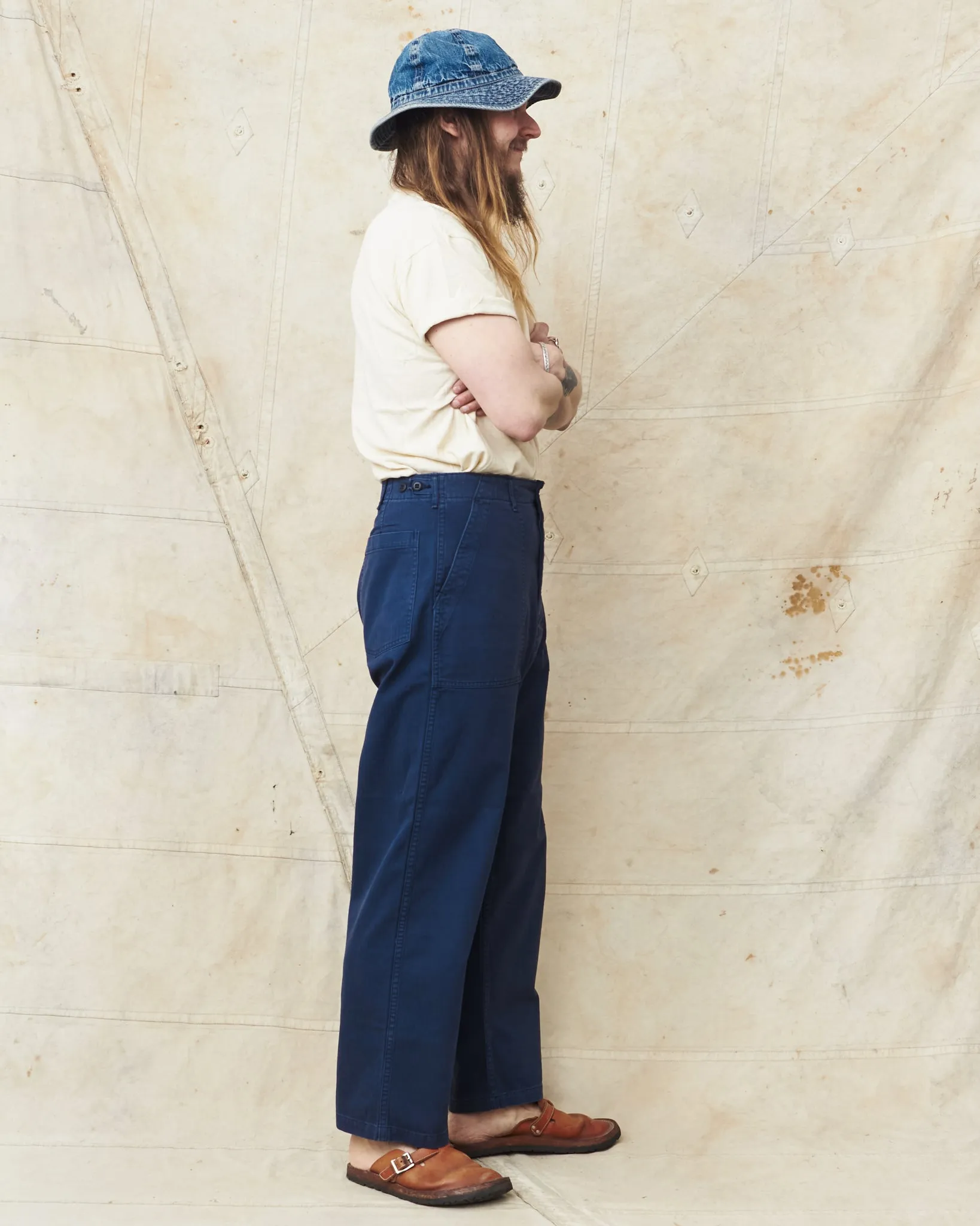 OrSlow 5103 Herringbone Summer Fatigue Trousers Navy