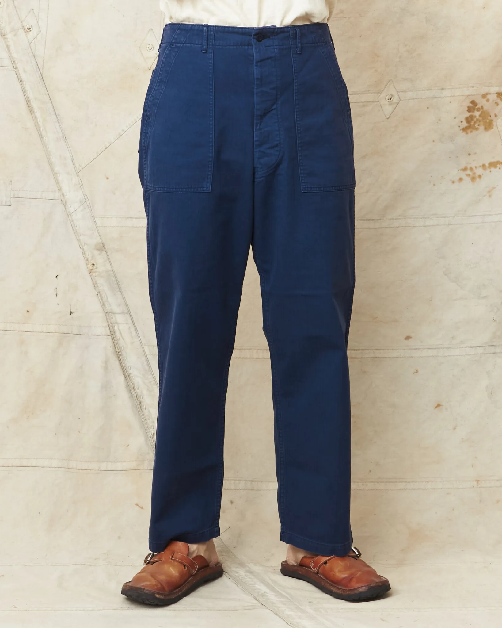OrSlow 5103 Herringbone Summer Fatigue Trousers Navy