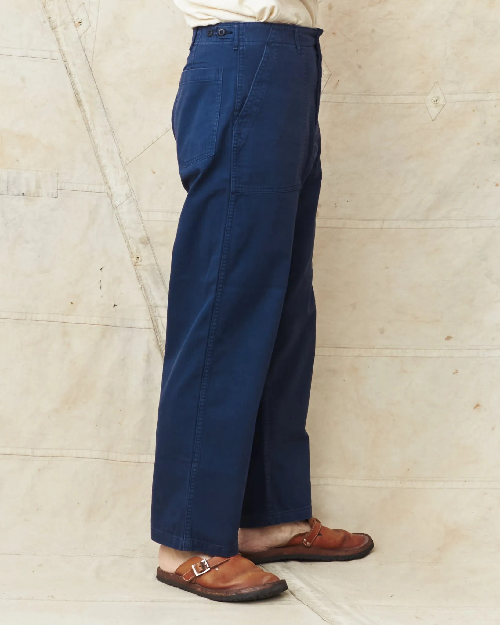 OrSlow 5103 Herringbone Summer Fatigue Trousers Navy