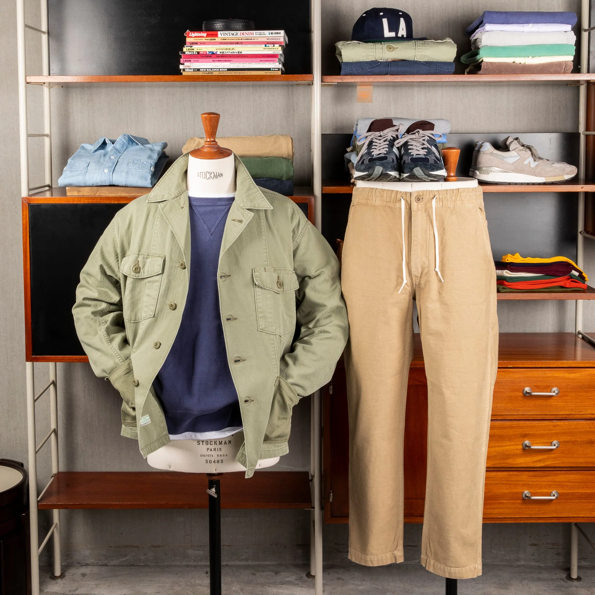 Orslow X Frans Boone Easy Pants Sateen Khaki Stone