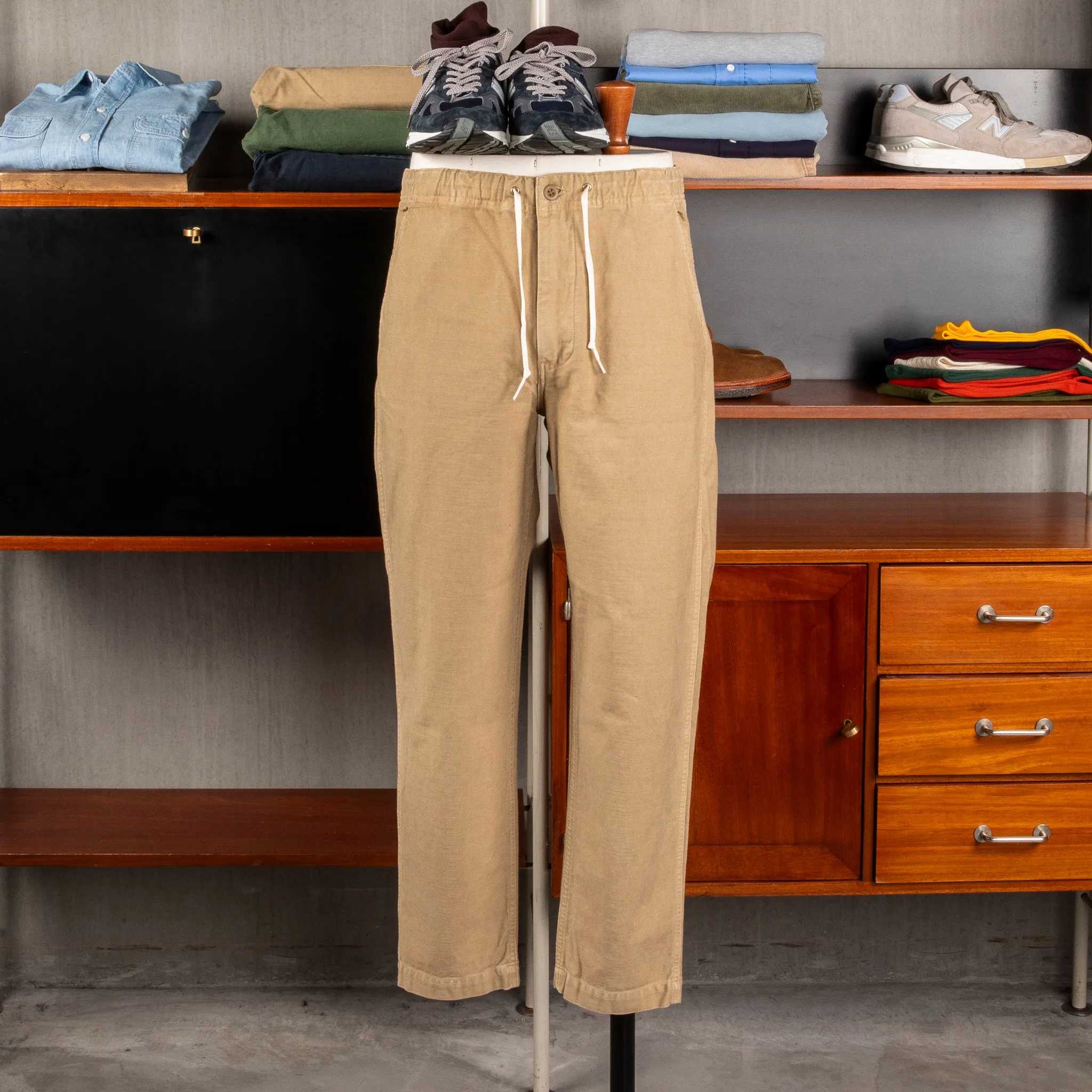 Orslow X Frans Boone Easy Pants Sateen Khaki Stone