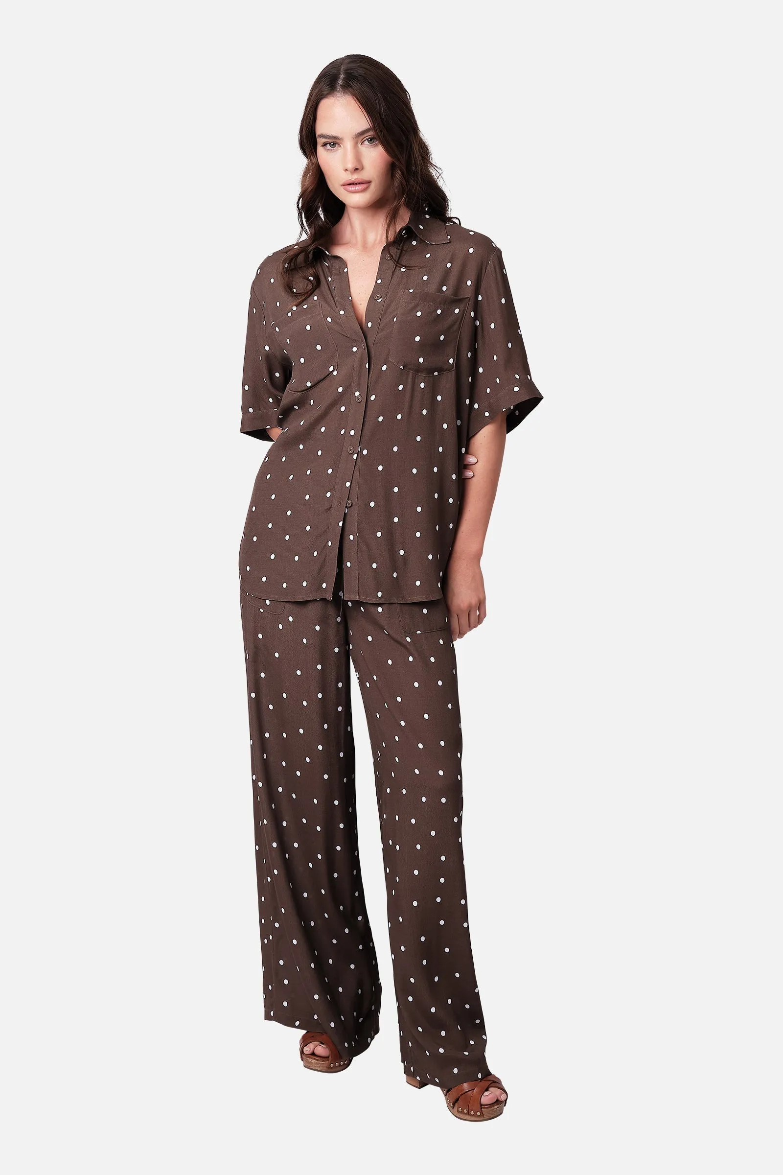 Palazzo Pants CHOCOLATE POLKA