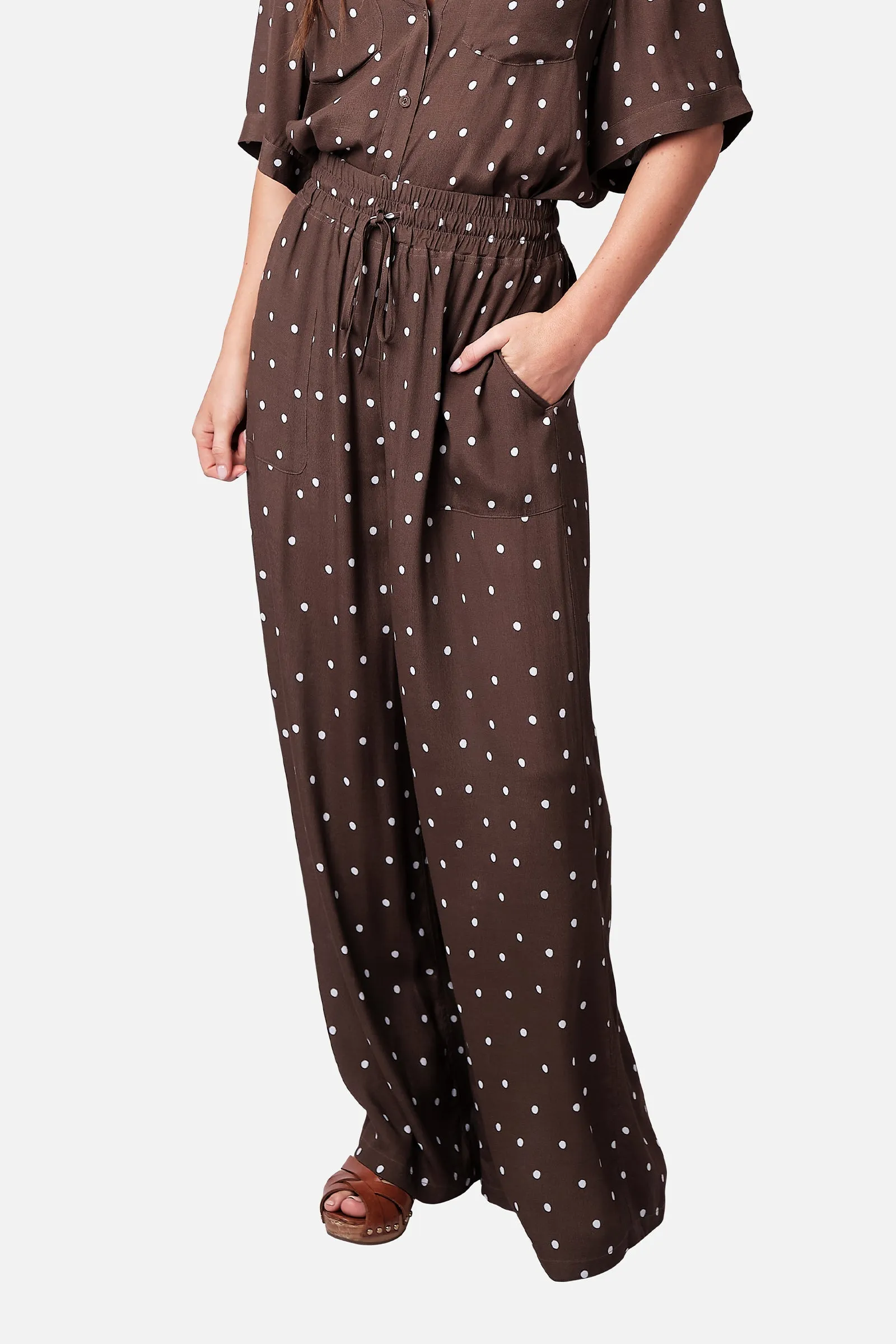 Palazzo Pants CHOCOLATE POLKA